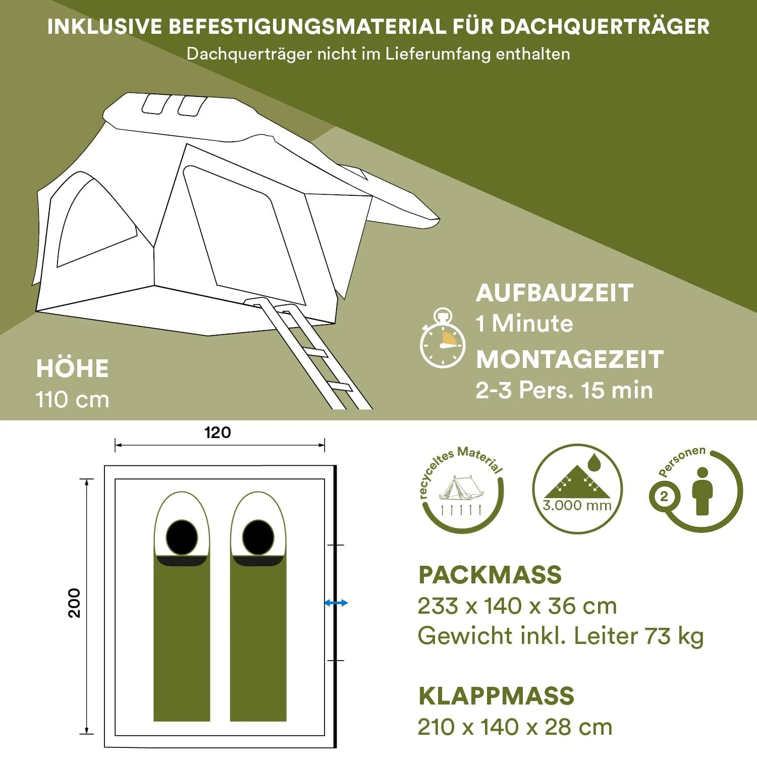 Skandika Wildland Dachzelt 8 Skandika Wildland Dachzelt – Bild 6